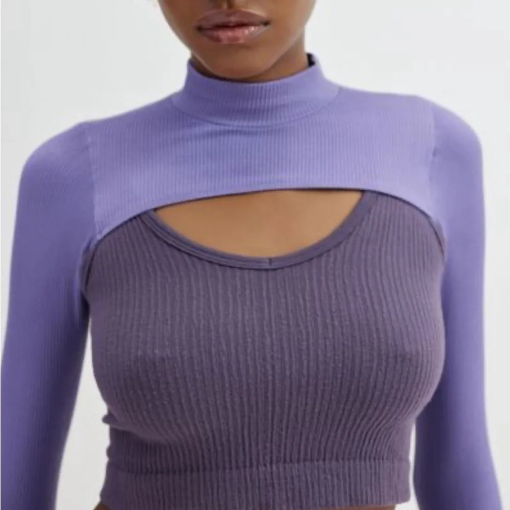 Purple Seamless Shrug Top - Picture 1 of 5